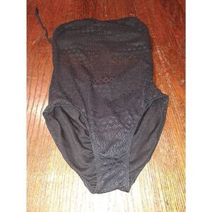 Medium 8/10 Time and Tru Black Sheer Tie Back One Piece Swimsuit Bathing Suit